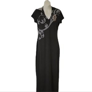 New COOGI Gray Dress Women's L Bodycon Maxi Skull